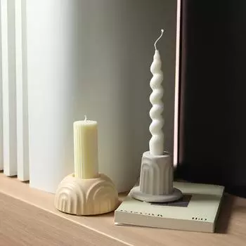 ins candle holder ornaments wabi style cream style candle holder home living room bedroom dining table romantic ornaments decoration HP821-1YL cylindrical candle holder yellow