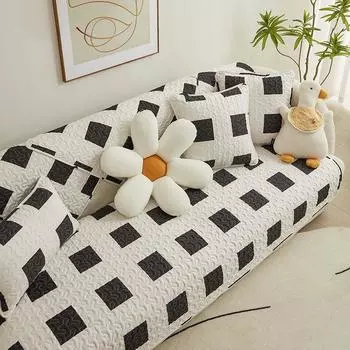 INS Cartoon Cotton Sofa Cushion Four Seasons Universal Non-Slip Cute Simple Sofa Slipcover Towel Cover Vestido Fabric 70*70cm