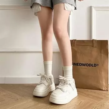 ins casual simple and lightweight versatile platform white shoes women s 2025 new autumn and winter heightening retro sports board shoes 35 бежевый