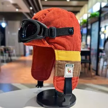 Ins Checkerboard Checkboard Lei Feng Cap Женская зимняя холодная теплая хлопковая шапка Мужская плюшевая шапка из овечьей шерсти Защита ушей One Size