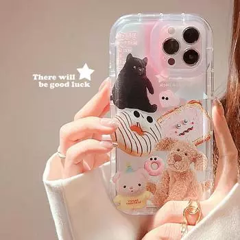Ins чехол для телефона Cat Sweet Dog Bear Bread Cartoon Love Cute задняя крышка для Iphone 11 14 Pro Max 12 13 Promax Protector Shell For iphone 14