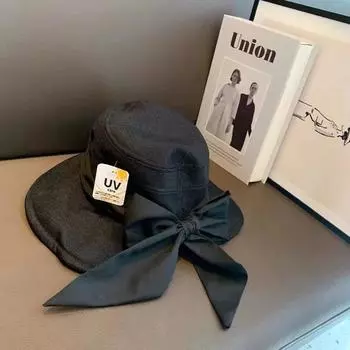 Ins Chic Летняя складная дышащая мягкая травяная плетеная бантовая лента женская солнцезащитная кепка женская пляжная шляпа для отдыха head size 57cm