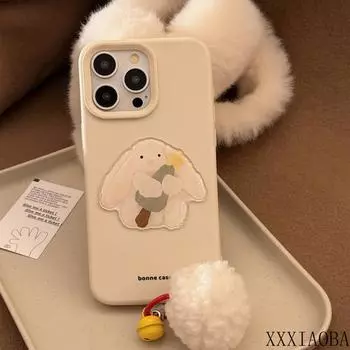 ins christmas tree bunny apple phone case for iphone 16 15 14 13 12 11 pro max silicone soft case 16promax