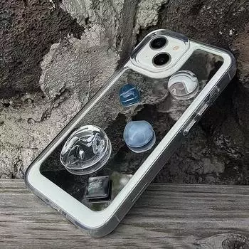 Ins Cool Холодное зеркало чехол для телефона с драгоценными камнями для Iphone 14 12 11 13 Pro Max модный акриловый защитный чехол For iPhone13 Pro Max серебряный