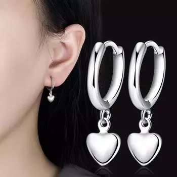 INS Cool Style Simple Ear Clip Корейская мода Love Heart Shape Серьги Серьги Женские серьги Кольца