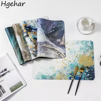 Ins Creative Printed Table Mats Oi-proof Waterproof Non-slip Placemat Kitchen Dining Decor High Temperature Resistance Coaster 45x30cm