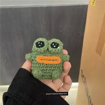 INS Cute Stuffed Sausage Mouth Frog Airpods2 Generation Earphone Case for Apple Pro Wireless Protective Case Soft Apple AirPods Stuffed sausage mouth frog ear shell
