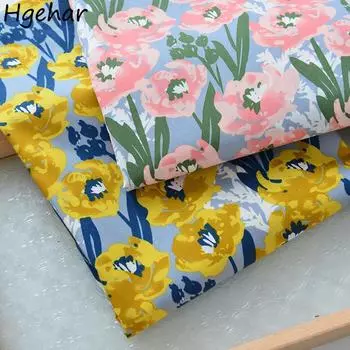 Ins Цветочные хлопковые ткани Ручная работа Ткань для одежды Вышивка Лоскутная одежда Аксессуары Декоративные швейные материалы 145x50cm