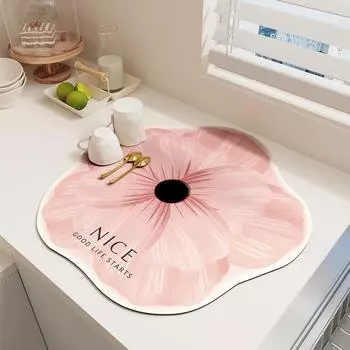 Ins цветок абсорбент осушенный подставка для столовых приборов быстросохнущая кофейная тарелка кухонный абсорбирующий коврик для сушки подушечки для стола ванная комната кухня 30x30CM S