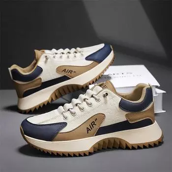 ins dad shoes autumn and winter microfiber leather breathable sneakers fashionable thick-soled shock-absorbing running shoes thick-soled student me 39