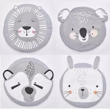 INS детские игровые коврики детский ползающий напольный коврик постельные принадлежности одеяло с кроликом хлопковый ковер декор комнаты Diameter 90CM