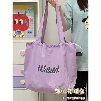 INS Дизайн для особых интересов Минималистичная холщовая сумка Повседневная сумка через плечо для студента колледжа Сумка-тоут большой вместимости для женщин Purple