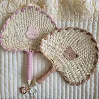 Ins Fan, вышитый вручную футон-вентилятор, подвеска, милый детский футон-вентилятор в форме медведя 17-22CM