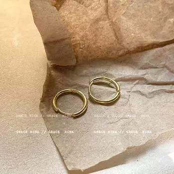 INS Fancy Metal Best Selling Elegant Female Simple Bracelet 18mm Circle Gold Earrings