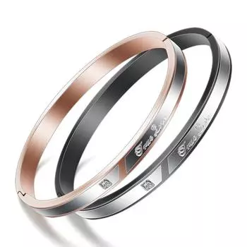 Ins Fashion New 304 Titanium Steel Diamond Двухцветный браслет Женский браслет Новый чёрный