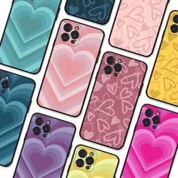 INS Fashion Sweet Love Heart Phone Case For iPhone 8 7 6 6S Plus X SE 2020 XR XS 14 11 12 13 Mini Pro Max Mobile Case 6plus or 6s plus