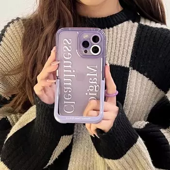 Ins фиолетовый чехол-подставка для букв с рисунком, милый чехол для телефона для Iphone 13 12 Promax 14 Pro Max 11 Fundas Conque For iphone 12pro