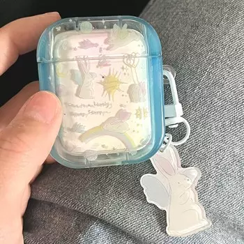 Ins Fly Bird Rabbit Rainbow Butterlfy 2023 Imd Cute Bunny Love брелок для наушников чехол для Apple Airpod 1 2 3 Pro 2nd чехол Капа For Airpods Pro 2ND