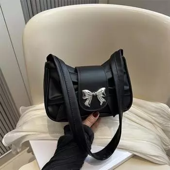 ins французская нишевая текстурная сумка женская летняя 2024 новая сумка с бантом подмышкой иностранная и красивая сумка через плечо белый