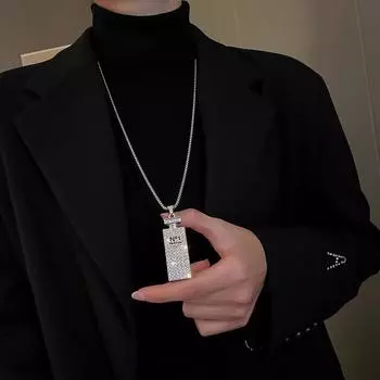 Ins Full Drill флакон духов ожерелье из нержавеющей стали не выцветает для мужчин и женщин легкие роскошные нишевые ювелирные изделия подходящая одежда