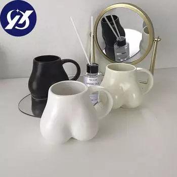 Ins Fun Ass Креативная керамическая кофейная кружка белый