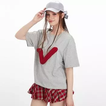 INS Funny Graphic Couple T-Shirt Cotton Tshirt Tops Tees Summer Short Sleeves T Shirt S серый