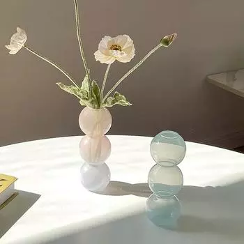 Ins Стеклянная ваза Цветочная композиция Гидропонные вазы Простые креативные стеклянные пузырьковые сферические вазы Домашнее искусство Декоративные украшения