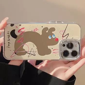Ins Graffiti Puppy Happy Love Dog Зеркало противоударная задняя крышка для Iphone 11 13 Promax 12 14 Pro Max чехол для телефона 2023 Shell For iphone 14pro