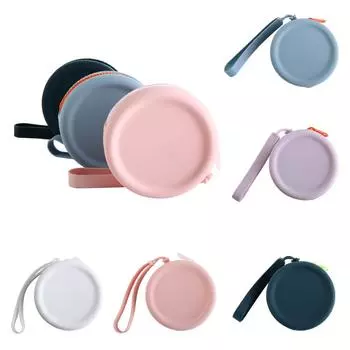 INS губная помада косметичка сплошной цвет сумка для хранения кабеля передачи данных круглый силиконовый кошелек для монет женский