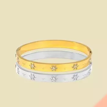 INS High-end Stainless Steel Inlaid Zircon Series Women s Trendy Personalized Light Luxury Style Bracelet