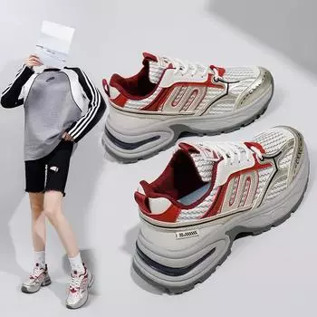 INS Hollow-out Dad Shoes Летние новые дышащие студенческие кроссовки, увеличивающие рост, для отдыха 35