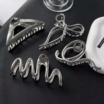 Ins холодный ветер объем волос многотреугольная металлическая заколка для волос пластина аксессуары для волос сетка красный большой зажим женская голова зажим в форме акулы