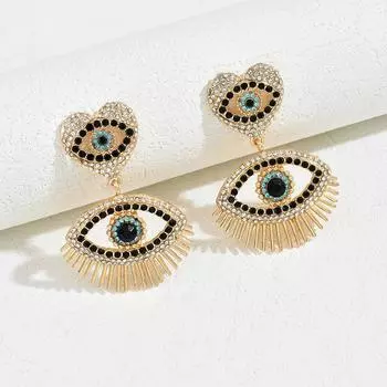 ins Hot Sale Cold Wind Earrings Personality Love Angel s Eye Niche Earrings Diamond Earrings Versatile Ears