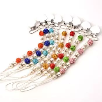 Ins Имитация жемчуга Цепочка для пустышки Цепочка против падения Цепочка с зубным гелем Товары для мам и младенцев синий