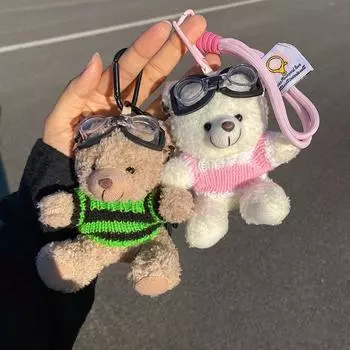 Ins Internet Знаменитость Пилот Плюшевый Медведь Плюшевый Подвесной Кукла Креативная Кукла Милый Медведь Кукла Брелок Сумка Подвесной Подарок