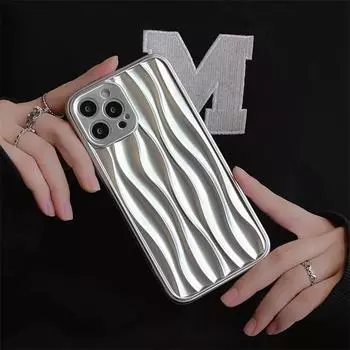 Ins Japan 3d Красочный матовый мягкий силиконовый чехол для телефона с рябью водой для Iphone 14 13 12 11 Pro Max Роскошный серебристый чехол для девочек for iphone 14ProMax