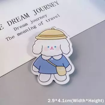 Ins Kawaii Brooch Dog Rabbit Cow Cartoon Pins Backpack Jeans Decoration Handbag Dog