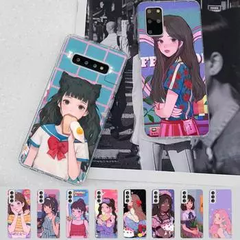 INS Kawaii японский аниме рисунок девушка чехол для телефона для Samsung S21 A10 для Redmi Note 7 9 для Huawei P30Pro Honor 8X 10i Samsung S21