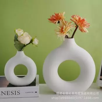 Ins керамическая ваза в скандинавском стиле, украшение, креативное простое украшение для дома, гостиной темно-синий