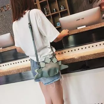 ins контрастный цвет сумка женская 2024 личность смешной мобильный телефон сумка мультфильм динозавр сумка через плечо мини смешной сумка-мессенджер белый