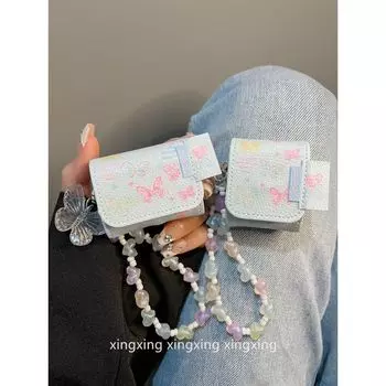 INS Korean style Leather Color Butterfly for Airpodspro Protective Case Apple Bluetooth Airpods3 Earphone Case 2 Generation airpods4 Leather Color Butterfly [single shell]]