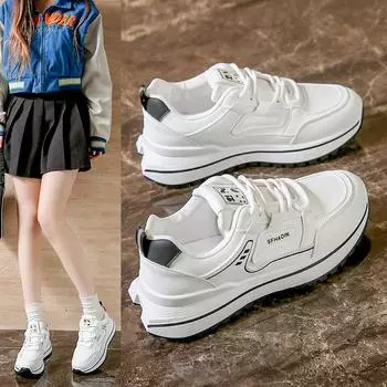 ins Korean version of the new Forrest Gump shoes women s 2025 spring and autumn student sports running shoes casual thick soles increase 36 чёрный