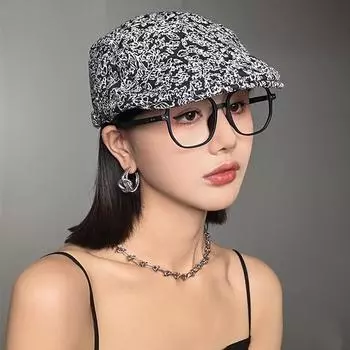 ins корейская ретро-неприхотливая шляпа с короткими полями, женская повседневная универсальная нишевая литературная и художественная шляпа газетчика берет с утиным язычком M56-58cm