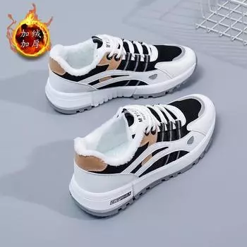 ins корейская версия новой папиной обуви для женщин 2024 года, зимняя студенческая спортивная обувь для бега на толстой подошве, увеличивающая рост, повседневная обувь 5055-1 35