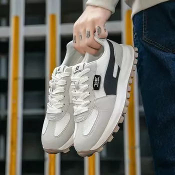 ins корейская версия обуви Forrest Gump нескользящая мужская обувь весна 2025 новый рост увеличение студент бег спортивная повседневная обувь уличная съемка 39