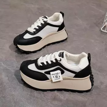 ins корейская версия сетчатой папиной обуви женская весна 2025 года новая дышащая женская студенческая спортивная обувь повседневная обувь HL875-2 35 хаки