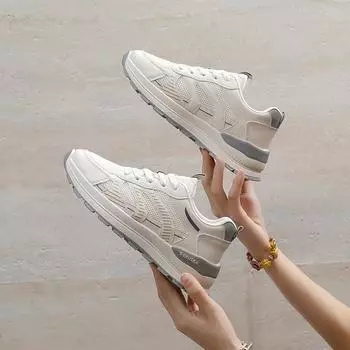 ins корейская версия сетчатых папиных туфель для женщин весна 2025 новые дышащие женские студенческие спортивные туфли повседневная обувь для женщин EP923 35 серый