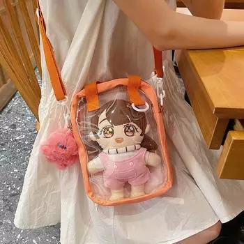 ins корейская версия симпатичной девушки прозрачная сумка для боли летняя новая макарон маленькая свежая мягкая сумка для девочек маленькая сумка белый