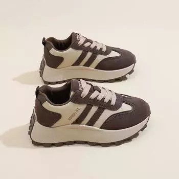 ins корейская версия женской обуви Forrest Gump tide 2024 зима новая толстая подошва увеличивающая рост женская студенческая спортивная и досуговая обувь AM1086 35 коричневый