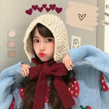 INS корейский универсальный милый цветной пушистый вязаный шерстяной шарф шапка кашемировый шарф шапка маленькие остроконечные шапочки Gorras хаки